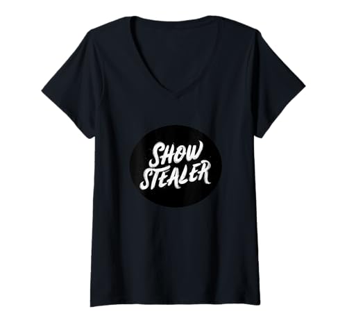 Damen Pretty Show Stealer Stempel T-Shirt mit V-Ausschnitt Damen Pretty Show Stealer Stempel T-Shirt mit V-Ausschnitt von Show Stealer Outfit