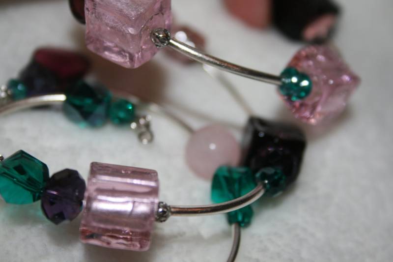 sterling Armband-Multiturn Rosa, Lila Und Grün von ShowMeBeautiful