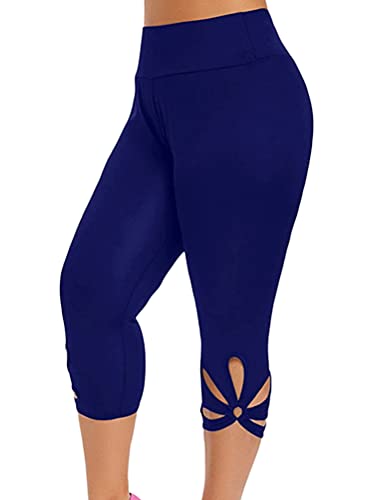 shownicer Damen 3/4 Leggings Große Größe Capri Hose High Waist Yoga Leggins Yoga Hose Sportkleidung Kurz Training Tights Frauen Stretch Laufhose Freizeithose Leicht C Marine XXL shownicer Damen 3/4 Leggings Große Größe Capri Hose High Waist Yoga Leggins Yoga Hose Sportkleidung Kurz Training Tights Frauen Stretch Laufhose Freizeithose Leicht C Marine XXL von shownicer