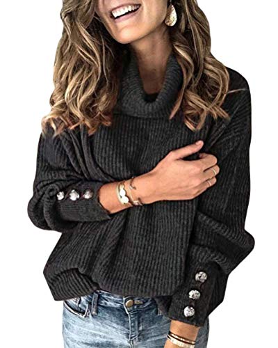 shownicer Damen Strickpullover Oberteile Strick Oversize Gestreift Pullover V-Ausschnitt Pulli Langärmeligem Übergroßen Sweater Sweatshirt Herbst Winter D Schwarz XS von shownicer