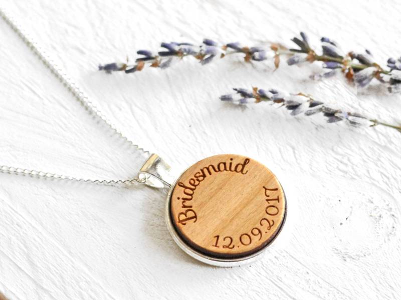 Brautjungfer Halskette Geschenk - Trauzeugin Mutter Der Braut Hochzeit Schmuck Danke Personalisierte Anhänger von ShowstopperSupplies