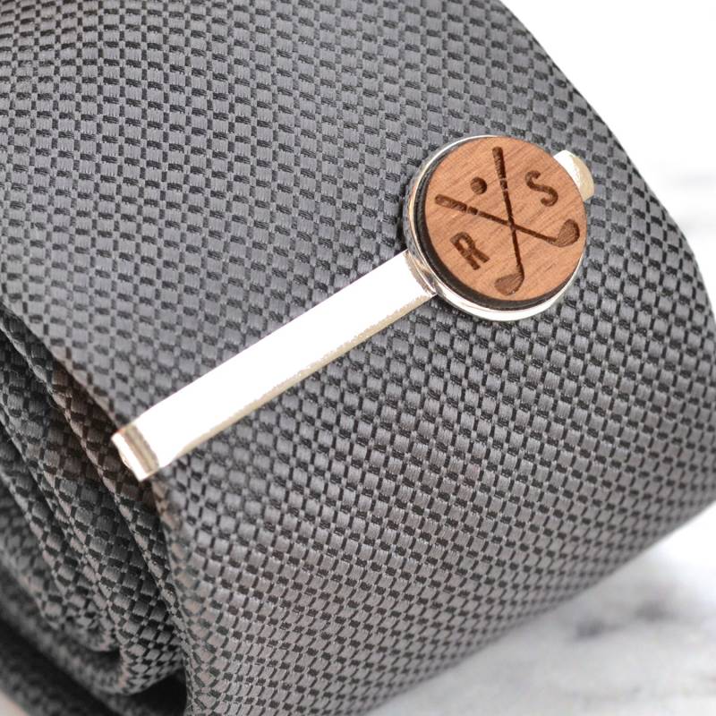 Personalisierte Golf Krawattenklammer, Personalisierte Initialen Geschenk, Golf-Liebhaber-Geschenke, Golfer-Geschenk, Krawattenklammer Für Papa von ShowstopperSupplies