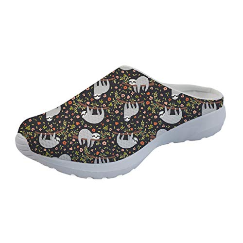 Showudesigns Casual Home House Slipper Damen Tägliche Sandalen Sneaker Tier Hund bedruckt, Faultier Floral, 38 EU Showudesigns Casual Home House Slipper Damen Tägliche Sandalen Sneaker Tier Hund bedruckt, Faultier Floral, 38 EU von Showudesigns