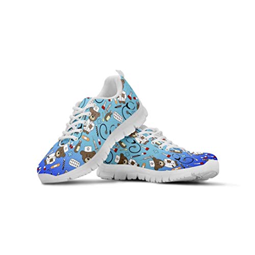 Showudesigns Damen Laufschuhe Atmungsaktiv Gym Turnschuhe Freizeit Sportschuhe Sneaker Krankenschwester Schuhe Karikatur Bär Nurse Bear Schuhgröße 41 EU von Showudesigns
