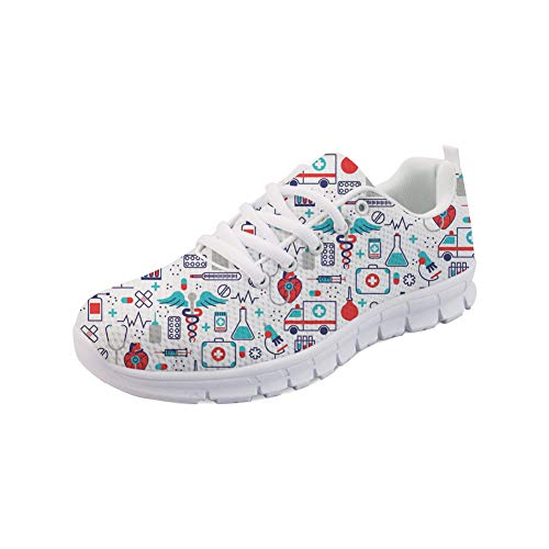 Showudesigns Damen Laufschuhe Atmungsaktiv Turnschuhe Krankenschwester Schnürer Sportschuhe Sneaker Showudesigns Damen Laufschuhe Atmungsaktiv Turnschuhe Krankenschwester Schnürer Sportschuhe Sneaker von Showudesigns