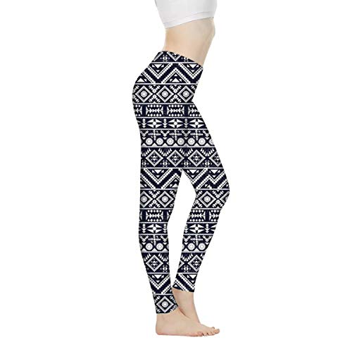 Showudesigns Damen Workout Leggings High Waised Gym Running Sport Yoga Pants Tights Gr. XS, Afrikanisches Muster von Showudesigns