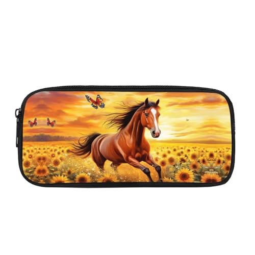 Showudesigns Federmäppchen mit Pferdemotiv für Mädchen und Jungen, Motiv: Sonnenblume, großes Fassungsvermögen, Federmäppchen mit Reißverschluss, Büro, Schule, Schreibwaren, Organizer, Teenager Showudesigns Federmäppchen mit Pferdemotiv für Mädchen und Jungen, Motiv: Sonnenblume, großes Fassungsvermögen, Federmäppchen mit Reißverschluss, Büro, Schule, Schreibwaren, Organizer, Teenager von Showudesigns
