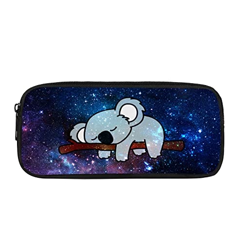 Showudesigns Galaxy Koala Federmäppchen für Erwachsene Personalisierte Federmappe Grundschule Stiftebox Tasche Schulbedarf Dunkelblau von Showudesigns