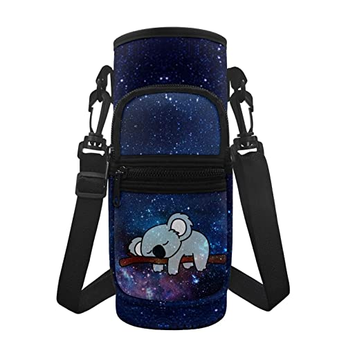 Showudesigns Galaxy Koala Wasserflasche Tragetasche für Damen und Herren, 61 ml, Wasserflaschenhalter mit Gurt und Tasche, Wasserflaschen-Schlingen-Hülle, Hülle, Wasserflaschentasche, Umhängetasche, von Showudesigns