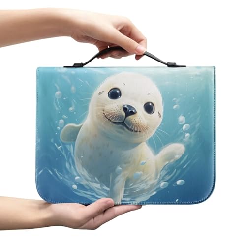 Showudesigns Harp Seal Bible Bags for Women 2XL Size Bible Case Cute Durable Bible Cover Religious Gifts for Friends Family Bible Accessories Storage Bag Book Holder Pouch Blue von Showudesigns