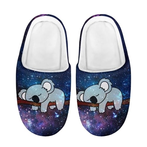 Showudesigns Hausschuhe für Jungen Fuzzy Home Schuhe Winter Warme Hausschuhe für Kinder Mädchen, Galaxy Koala, 30/31 EU von Showudesigns