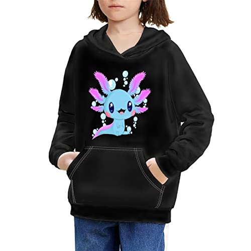 Showudesigns Jungen Mädchen Hoodie 6-16 Jahre Mode Hoodies & Sweatshirts, Axolotl, 11- 13 Jahre von Showudesigns