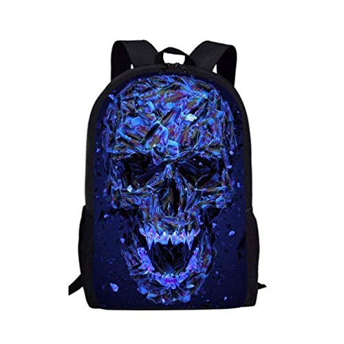 Showudesigns Kinder Casual Rucksäcke Weltraum Schultasche für Teenager Mädchen Jungen Schädel Galaxy Büchertaschen Rucksack mit Flaschenhalter, Skull Galaxy, Einheitsgröße von Showudesigns