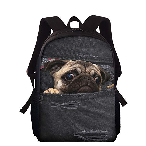 Showudesigns Kinder-Rucksack, Kindergarten, kleine Mädchen, Büchertasche mit Wasserflaschenhalter, Vorschulrucksäcke, Denim Dog Funny, Einheitsgröße, Kinderrucksack von Showudesigns