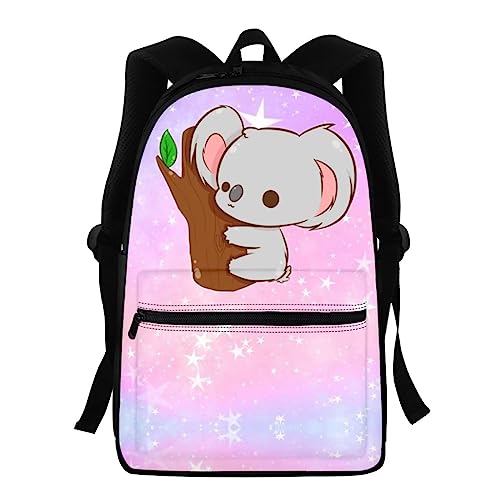 Showudesigns Kinder Rucksack High School Mädchen Jungen Tierdruck Kinder Schultasche Packs Teenager College Büchertasche Wasserabweisend Unisex Casual Reise Daypack Blau, Koala Galaxie, Einheitsgröße von Showudesigns