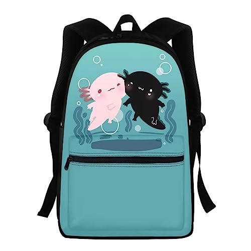 Showudesigns Kinder-Rucksack für Schule, Mädchen, niedlicher Hund, Büchertasche, Grundschüler, Schultasche, Rucksack, Reise, Tagesrucksack, Axolotl-Muster., Einheitsgröße von Showudesigns