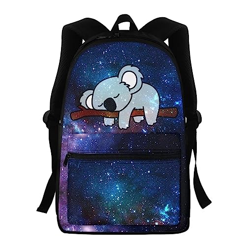 Showudesigns Kinder-Rucksack für Schule, Mädchen, niedlicher Hund, Büchertasche, Grundschüler, Schultasche, Rucksack, Reise, Tagesrucksack, Galaxy Koala, Einheitsgröße von Showudesigns