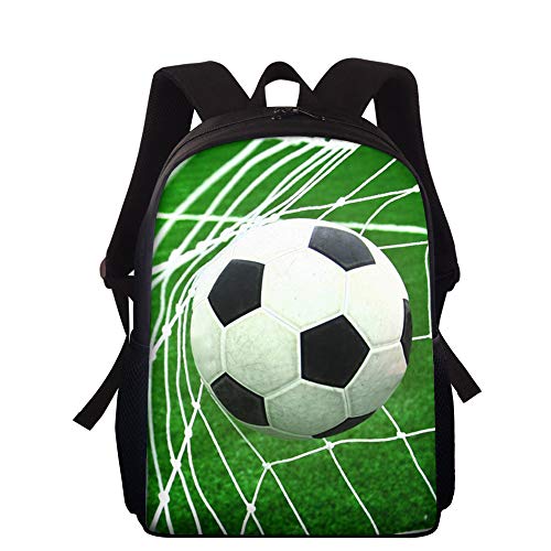 Showudesigns Kinder Rucksack mit Wasserflaschenhalter Mädchen Schultasche Vorschule Kindergarten Büchertasche Jungen, Fußball Grün, Einheitsgröße, Kinderrucksack von Showudesigns