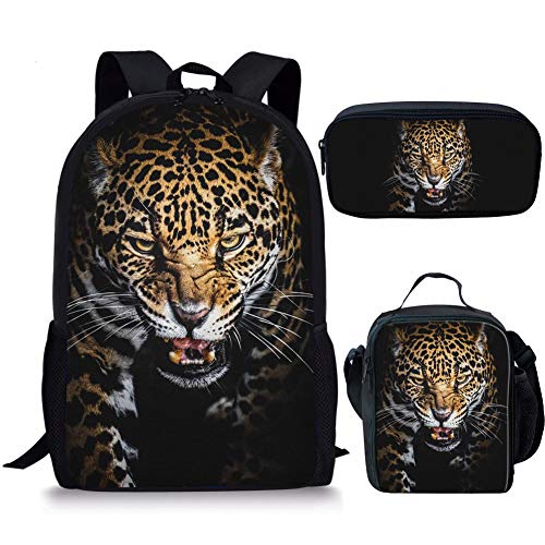 Showudesigns Kinder-Schulrucksack-Set mit Lunchtasche für Jungen und Mädchen, elementare Büchertasche, leopard, Einheitsgröße, Kinderrucksack Showudesigns Kinder-Schulrucksack-Set mit Lunchtasche für Jungen und Mädchen, elementare Büchertasche, leopard, Einheitsgröße, Kinderrucksack von Showudesigns