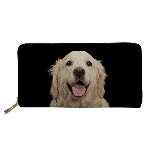 Showudesigns Langes Portemonnaie mit Tiermotiv, Kreditkartenetui für Teenager und Mädchen, Golden Retriever (Schwarz) - Showudesigns von Showudesigns