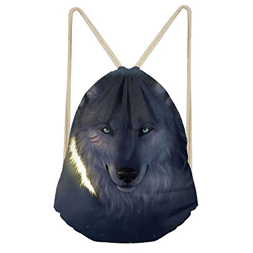 Showudesigns Lustiger 3D-Tier-Rucksack mit Kordelzug für Kinder, Outdoor-Reisen, Aufbewahrung, Mops, Einheitsgröße, Tier von Showudesigns