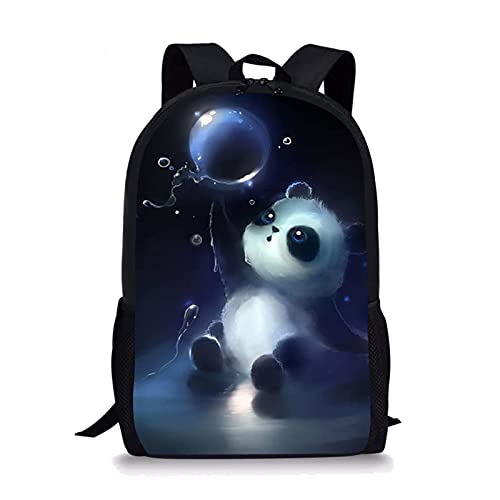 Showudesigns Mehrfarbiger Graffiti-Rucksack für Teenager, Jungen, Mädchen, Polyester-Stoff, Panda, Einheitsgröße, Gepäck-Set von Showudesigns