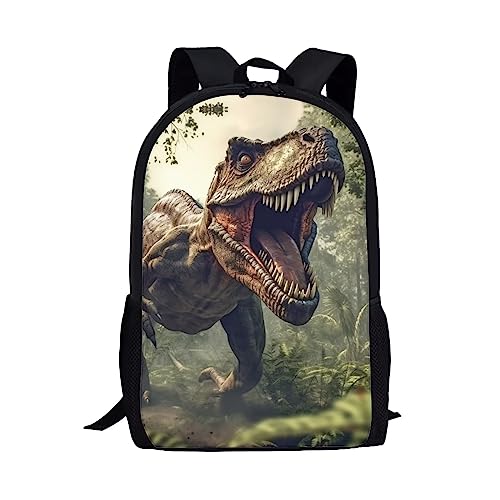 Showudesigns Mehrfarbiger Graffiti-Rucksack für Teenager, Jungen, Mädchen, Polyestergewebe, Dinosaurier-Design, Einheitsgröße, Gepäck-Set von Showudesigns