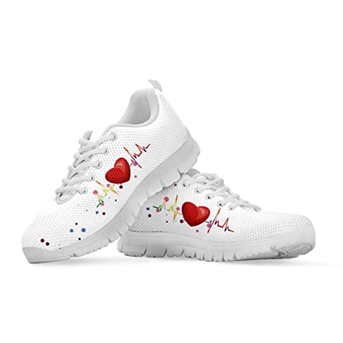 Showudesigns Netter Krankenschwesterbär Turnschuhe für Damen Herren, Leichtgewichts Sportschuhe Sport- & Outdoorschuhe Mesh Laufschuhe Walkingschuhe, Weiß 40 EU von Showudesigns