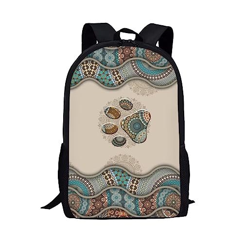 Showudesigns Niedlicher bedruckter Tier-Kinder-Schulrucksack mit Flaschentasche, Boho-Patte, Einheitsgröße, Gepäck-Set von Showudesigns