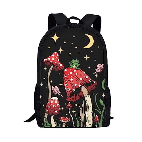 Showudesigns Niedlicher bedruckter Tier-Kinder-Schulrucksack mit Flaschentasche, Schmetterling Frosch Pilz, Einheitsgröße, Gepäck-Set von Showudesigns