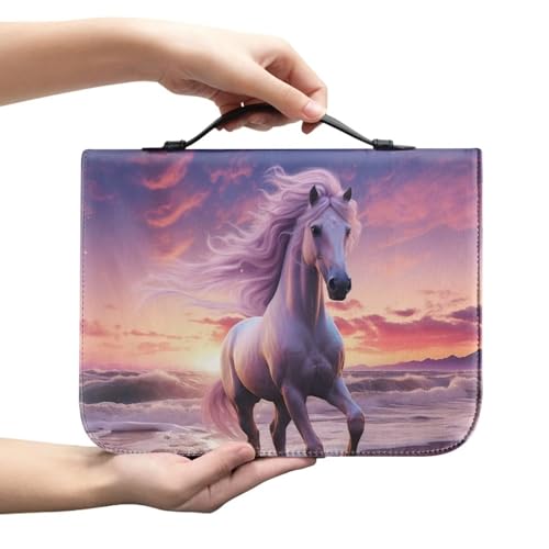 Showudesigns Pferd-Bibeltasche für Damen, große Größe, Bibelbuchhülle, langlebige Schrift, Tragetasche mit Reißverschluss, für Bibelstudium, täglichen Gebrauch, Pendler, Bibeltaschen, Tragetasche für von Showudesigns