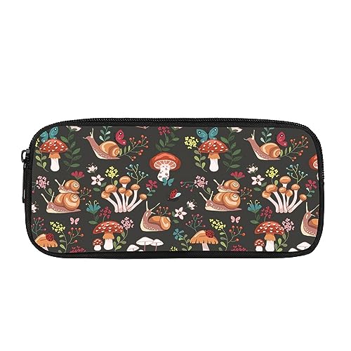 Showudesigns Pilz-Federmäppchen für Mädchen, Teenager, Kinder, Bleistifttasche, Reißverschluss, Schreibwaren-Organizer, Frauen, Make-up-Tasche, Geldbörse, niedliche Schnecke von Showudesigns