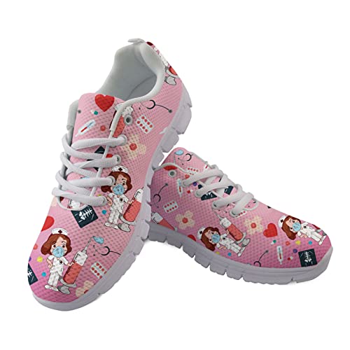 Showudesigns Rosa Laufschuhe Krankenschwester Damen Herren-Walkingschuhe Bequeme Schuhe 39 Traillaufschuhe Radsportschuhe Täglich Camping Reise Pink von Showudesigns