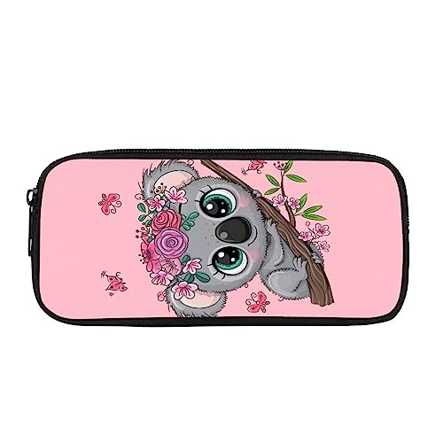 Showudesigns Rose Faultier Kinder Federmäppchen Teenager Mädchen Federmäppchen Reißverschluss Schreibwaren Organizer Frauen Make-up Tasche Geldbörse Rosa Blume Cartoon Tier von Showudesigns