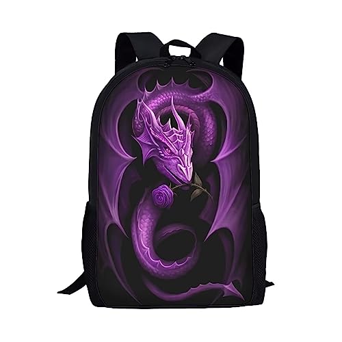 Showudesigns Rucksack mit Tierdruck für Schule, Jungen, Mädchen, Rucksack, Schultasche mit Tasche, drache, Einheitsgröße, Gepäck-Set von Showudesigns