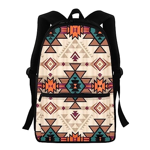 Showudesigns Schultaschen für Mädchen Mittelschule Tier Kinder Rucksack mit Wasserflaschenhalter Büchertaschen High School Student 39,6 cm Reiserucksack, Boho Tribal, Einheitsgröße, Kinderrucksack von Showudesigns