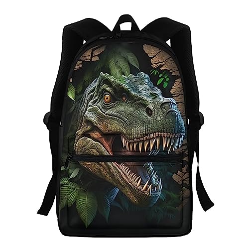 Showudesigns Schultaschen für Mädchen Mittelschule Tier Kinder Rucksack mit Wasserflaschenhalter Büchertaschen High School Student 39,6 cm Reiserucksack, Dinosaurier-Design, Einheitsgröße, Kinderrucksack von Showudesigns