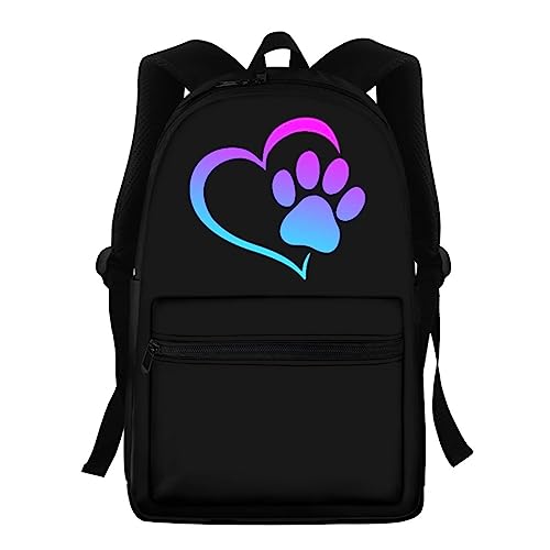 Showudesigns Schultaschen für Mädchen Mittelschule Tier Kinder Rucksack mit Wasserflaschenhalter Büchertaschen High School Student 39,6 cm Reiserucksack, Love Paw, Einheitsgröße, Kinderrucksack von Showudesigns