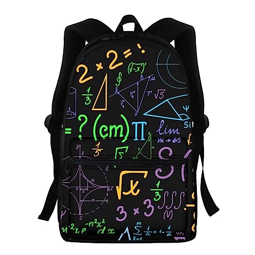 Showudesigns Schultaschen für Mädchen Mittelschule Tier Kinder Rucksack mit Wasserflaschenhalter Büchertaschen High School Student 39,6 cm Reiserucksack, Mathematikformel, Einheitsgröße, Kinderrucksack von Showudesigns