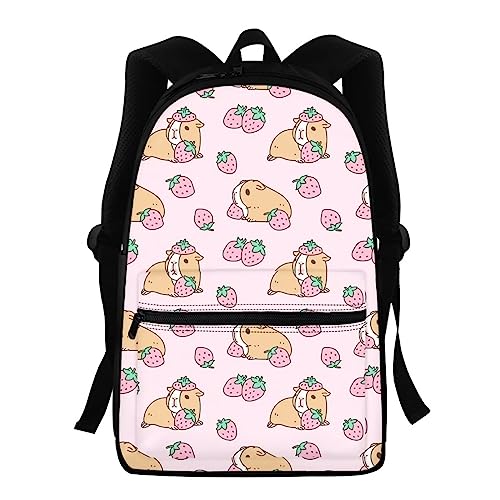 Showudesigns Schultaschen für Mädchen Mittelschule Tier Kinder Rucksack mit Wasserflaschenhalter Büchertaschen High School Student 39,6 cm Reiserucksack, Meerschweinchen, Einheitsgröße, Kinderrucksack von Showudesigns