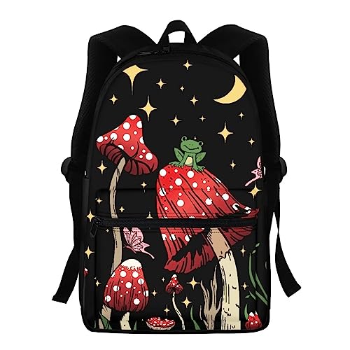 Showudesigns Schultaschen für Mädchen Mittelschule Tier Kinder Rucksack mit Wasserflaschenhalter Büchertaschen High School Student 39,6 cm Reiserucksack, Schmetterling Pilz Galaxie, Einheitsgröße, Kinderrucksack von Showudesigns