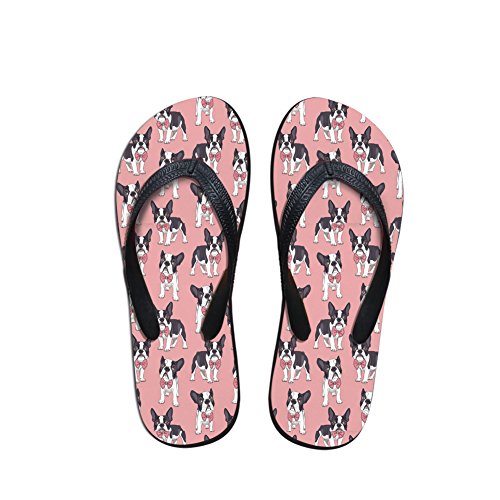 Showudesigns Summer Beach Flip Flops Damen Home Slipper Anti-Rutsch Tier Design, Boston Terrier, 38/39 EU von Showudesigns