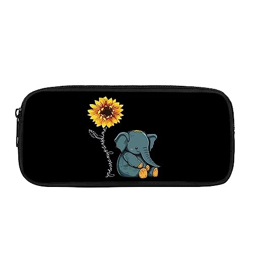 Showudesigns Sunflower Elephant Pencil Pouch for Girls Boys Pen Cases Reusable Cosmetics Bag with Zipper Large Capacity Coin Purse Study Accessories Stationery Bag von Showudesigns