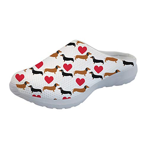 Showudesigns Unisex Herren Damen Hausschuhe Pantoffeln Wärme Weiche Herbst Pantolette und Winter Kuschelige Home rutschfeste Slippers Dackel Dachshund - Größe: 42 EU von Showudesigns