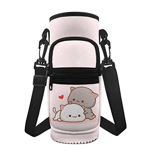 Showudesigns Wasserflaschenhalter für Frauen Kinder Wasserflasche Tragetasche für Walking Wasserflasche Sling, Katze, niedlich, Einheitsgröße von Showudesigns