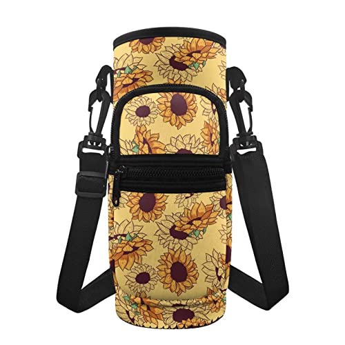 Showudesigns Wasserflaschenhalter für Frauen Kinder Wasserflasche Tragetasche für Walking Wasserflasche Sling, sonnenblume, Einheitsgröße von Showudesigns