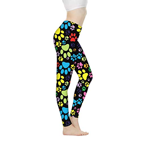 Showudesigns Yogahose mit hoher Taille, für Damen, Fitness, Laufen, Sport, Stretch-Leggings, Bauchkontrolle, Süße Hundepfote., L von Showudesigns