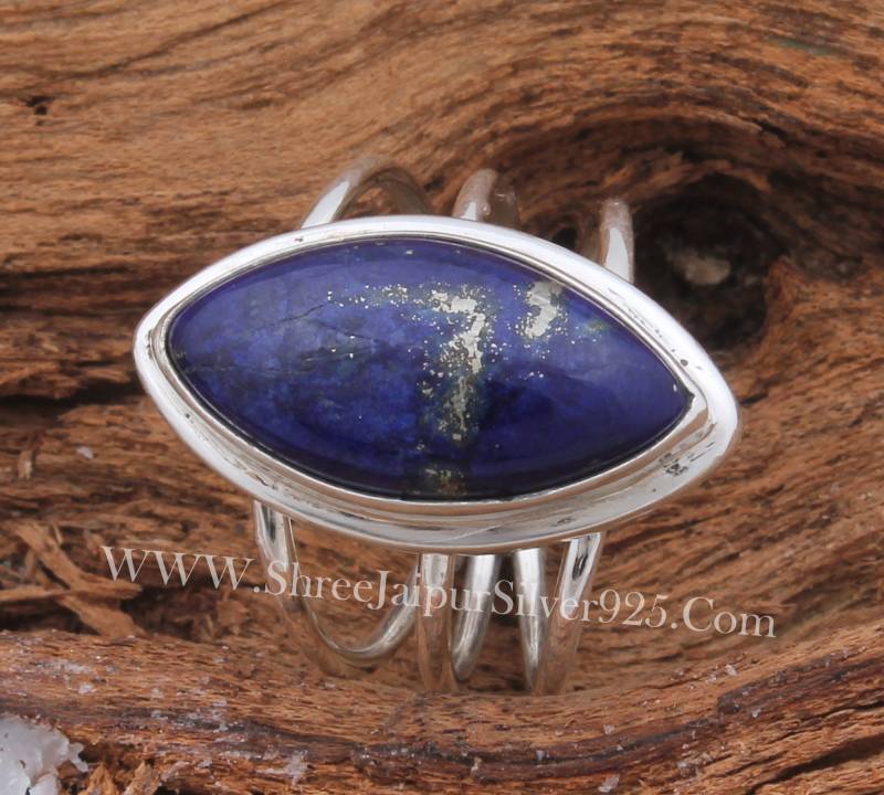 925 Sterling Silber Lapis Edelstein Ring - Boho Mittelfinger von ShreeJaipurSilver925