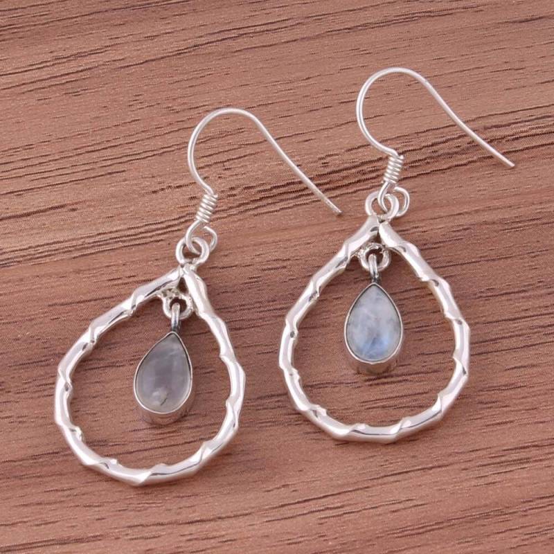 925 Sterling Silber Ohrstecker Mit Regenbogen Mond Edelstein Etsycyber20242024Bestseller2024Etsybirthstone von ShreeJaipurSilver925