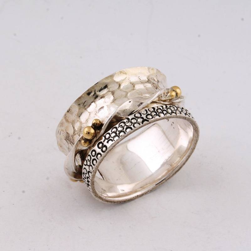 925 Sterling Silber Spinner Ring Großer Daumen Ring, Meditation Schmuck von ShreeJaipurSilver925